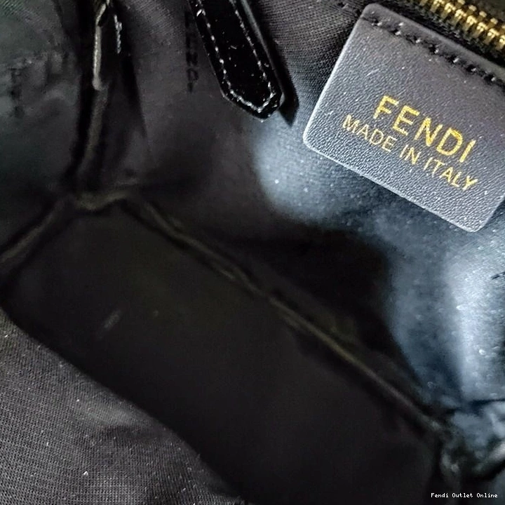 Cheap Leather Nappa Backpack In Motif FF Mini Fendi Black 0815